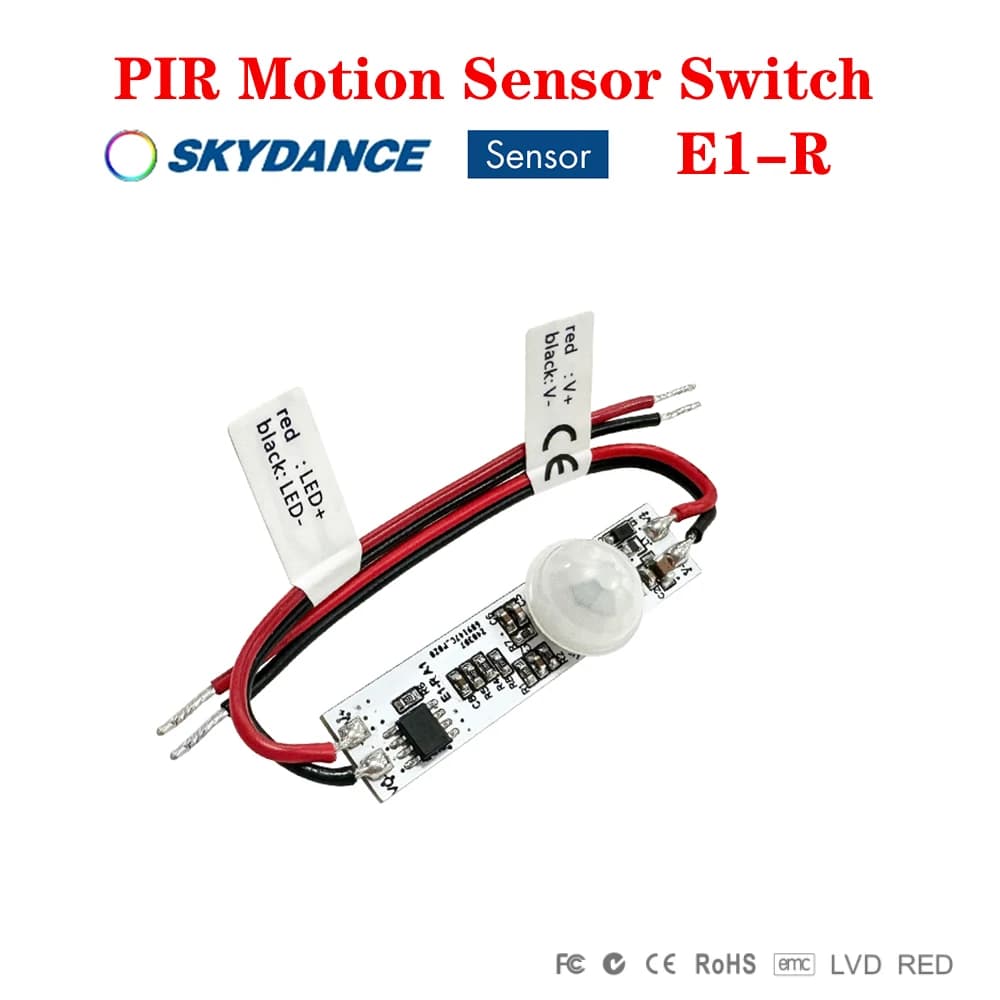 Skydance E1-R DC12-24V 3A PIR Motion sensor Human movement switch for single-color table lamp Room lamp Wardrobe/Closet