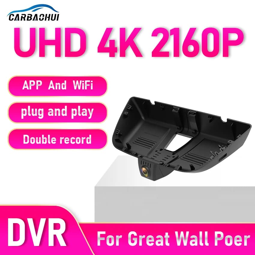 4K 2160P Dash Cam DVR Camera Recorder Wifi Night Vision for Great Wall Pao GWM Poer Cannon Ute POER RUMAN SUCAN P-Series dashcam