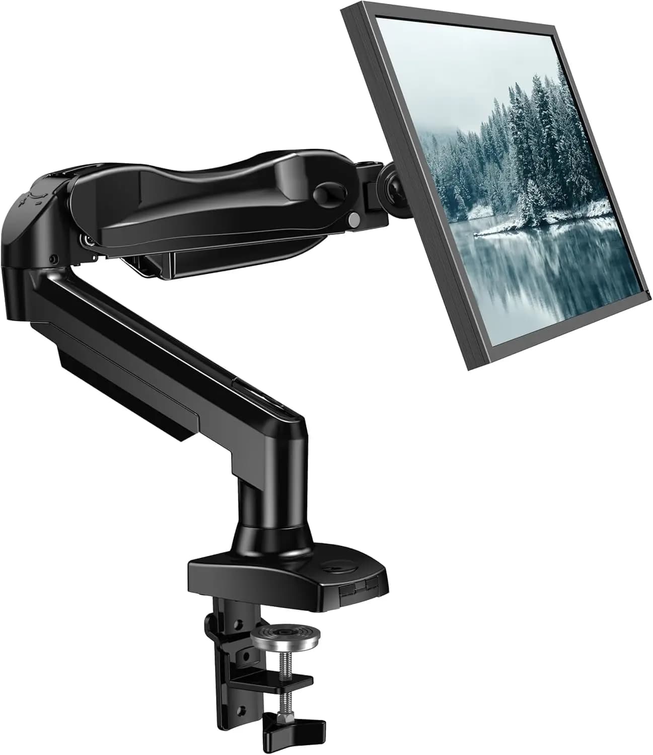 Adjustable Arm for Single Monitor 13-32 Inch, VESA Support with Clamp and Passive Base, Load Capacity 2-9 kg