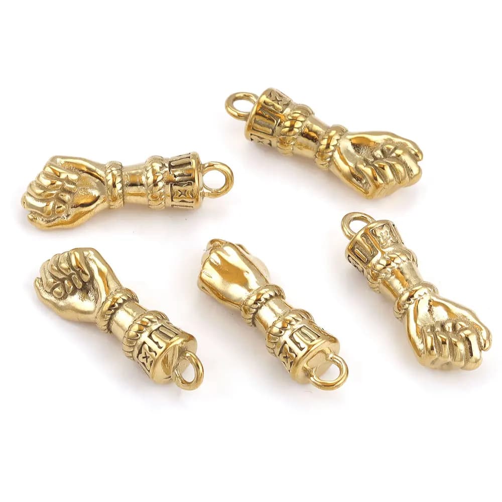 Ciondolo con ciondoli a mano in acciaio inossidabile da 2 pezzi per collana con bracciale fai da te accessori per gioielli in metallo risultati ciondoli Punk per bracciale