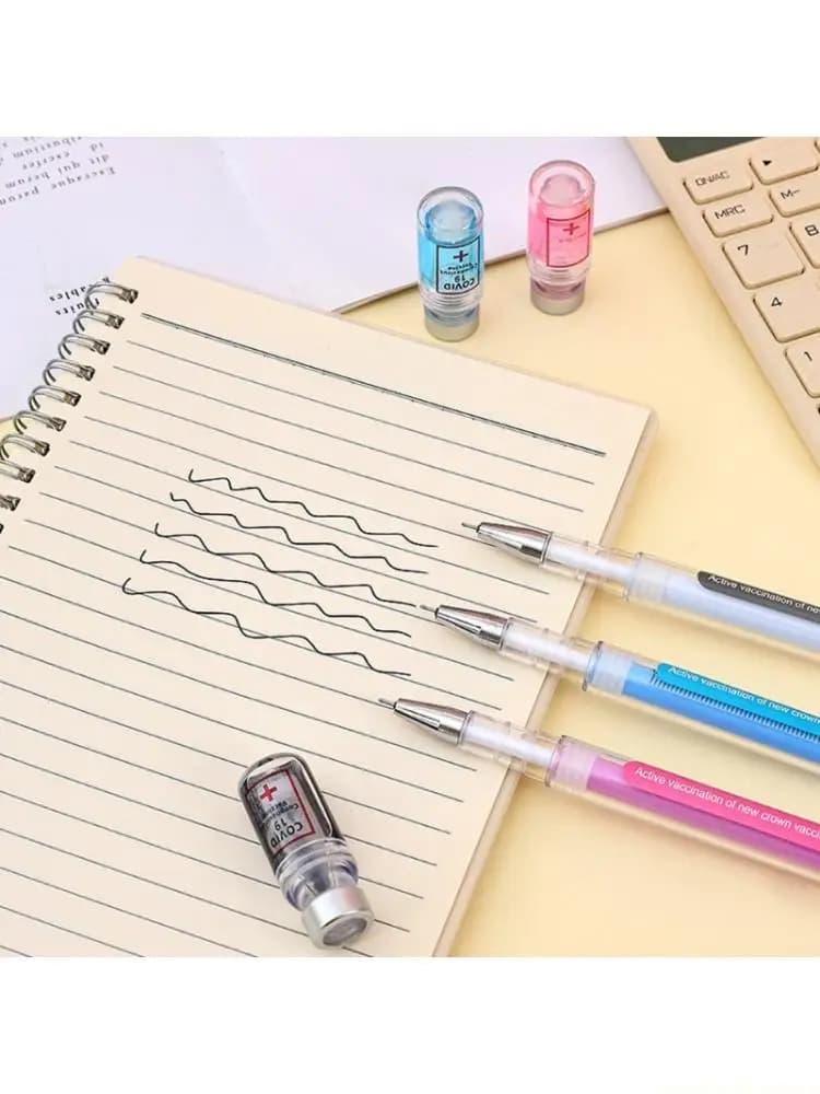 36Pcs Inoculator Plastic Gel Pen 0.38MM Needle Tip For Writing Note Taking