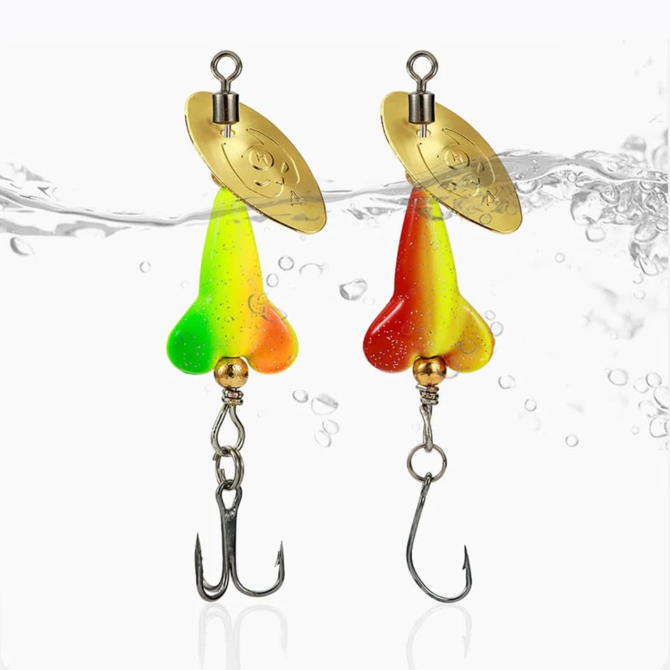 2 pezzi cucchiaio in metallo spinner esca da pesca cucchiaiobait Crankbaits Wobblers da pesca per luccio kit all'uncinetto esca artificiale