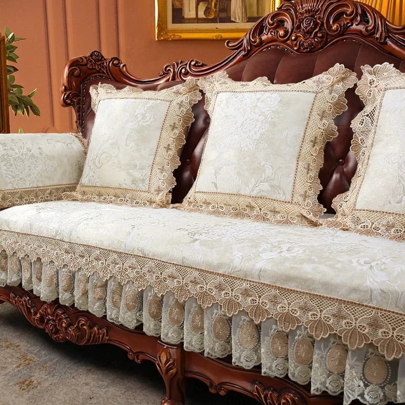 Home Sofa Cover Jacquard Chenille Anti-slip Sofa Cushion Pad European Style Classic Armchairs Cover Living Room Couch Towels