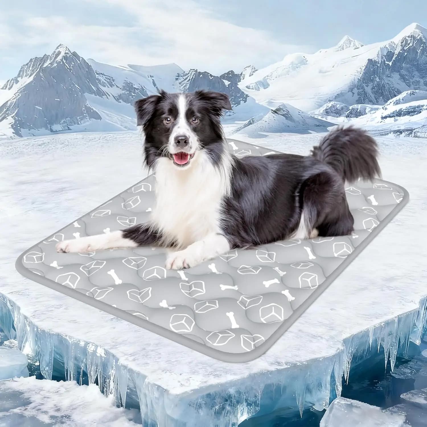 Tappetino Refrigerante Extra Large per Cani, 112x81 cm, Spesso e Resistente con Fibra Impermeabile che Cambia Colore per il Comfort Estivo