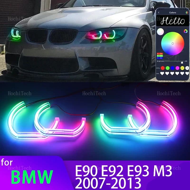 Per BMW Serie 3 E90 E92 E93 M3 2007-2013 Coupe Cabriolet APP Dinamica RGB Angel Eyes Anelli Luce DRL con Indicatore di Direzione