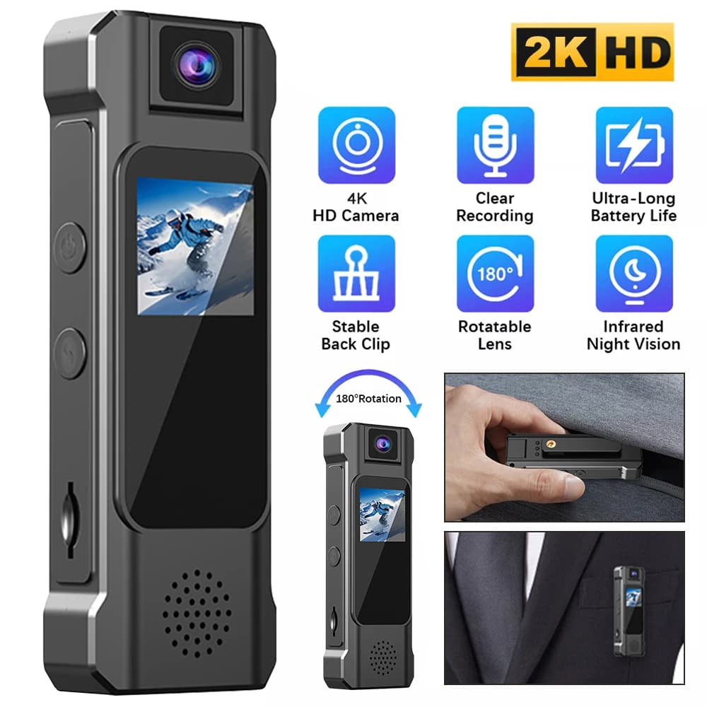 C8 2K HD WiFi Mini portable camera small digital video recorder Police BodyCam infrared night vision DVR Bike helmet camera