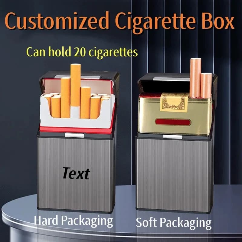 Custom Cigarette Box Unisex Pocket Box Custom Cigarette Container Smokers Accessories Aluminum Alloy Cigarette