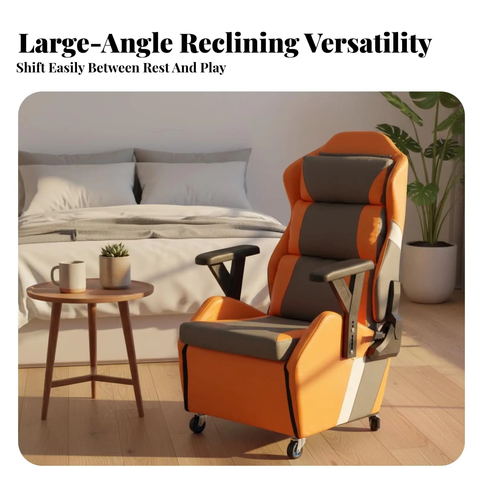 Gaming Chair with Footrest Reclining Spinerest Recliner Seat Headrest Pillow sturdyDuty Base for Players, Students, Study