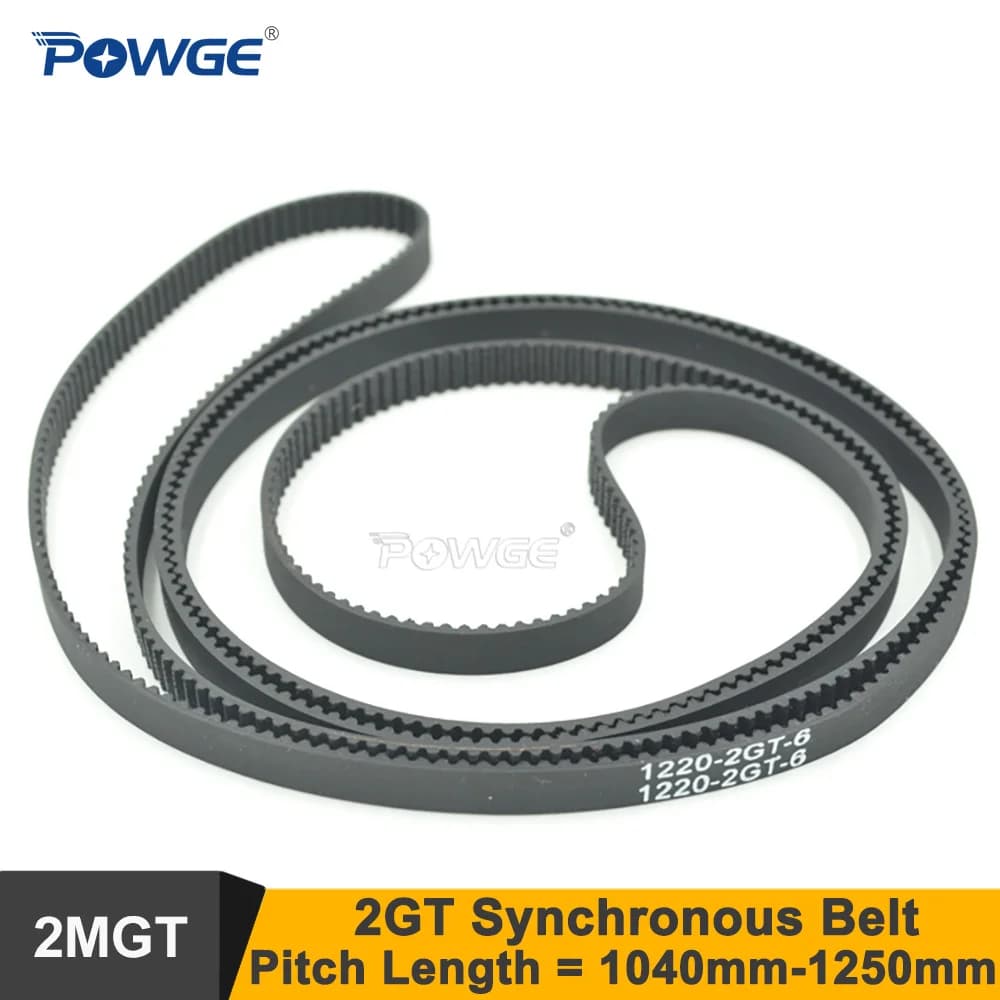 POWGE Perimetro di 1040 1100 1140 1164 1180 1220 1240 1250 2GT Cinghia di Distribuzione W = 3/6/9mm GT2Synchronous Cintura 1220-2GT 1140-2GT