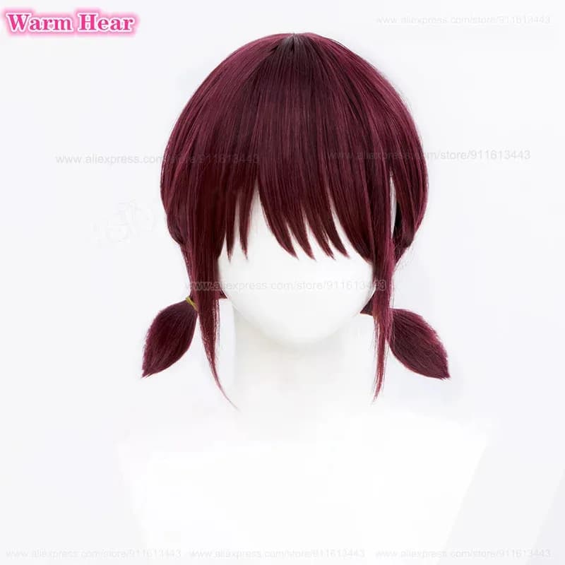 NINA ISERI Sintetico Anime Corto 30 cm Viola Rosso Intrecciato Cosplay Capelli Resistenti al Calore Parrucche per Feste di Halloween + Parrucca Capv;2,r'6;t.