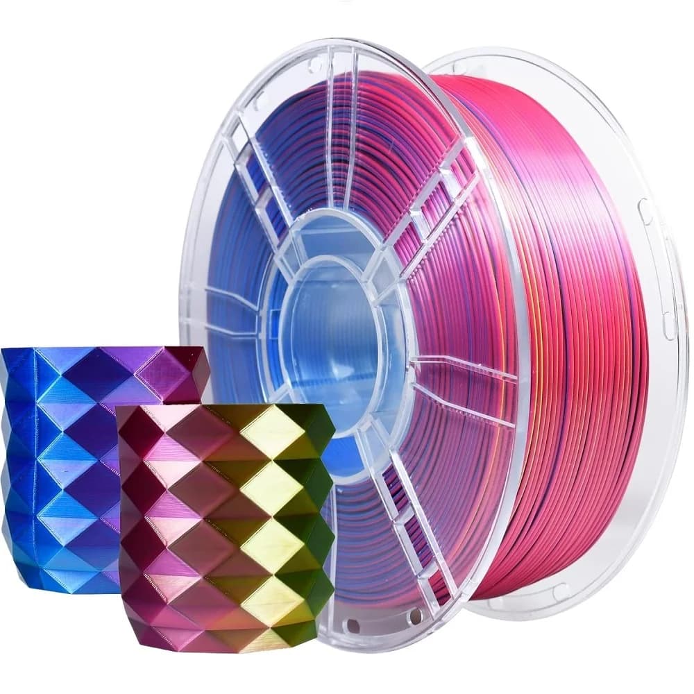 Tricolor Filament Silk PLA 1.75mm 1kg/500g/250g 3D Printer Filament Triple Color PLA Shiny Filament Multicolor Red Green Blue
