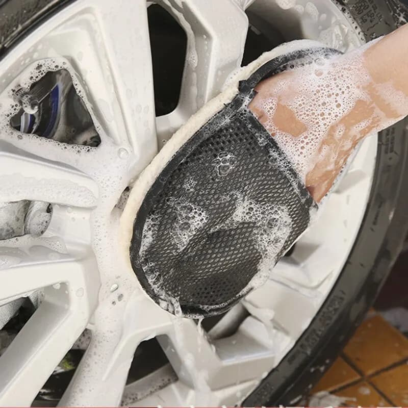 Soft Wool Car Washing Microfiber Cleaning Gloves Thickened Plush Motorcycle Washer Care High Density Universal Polishing Tools