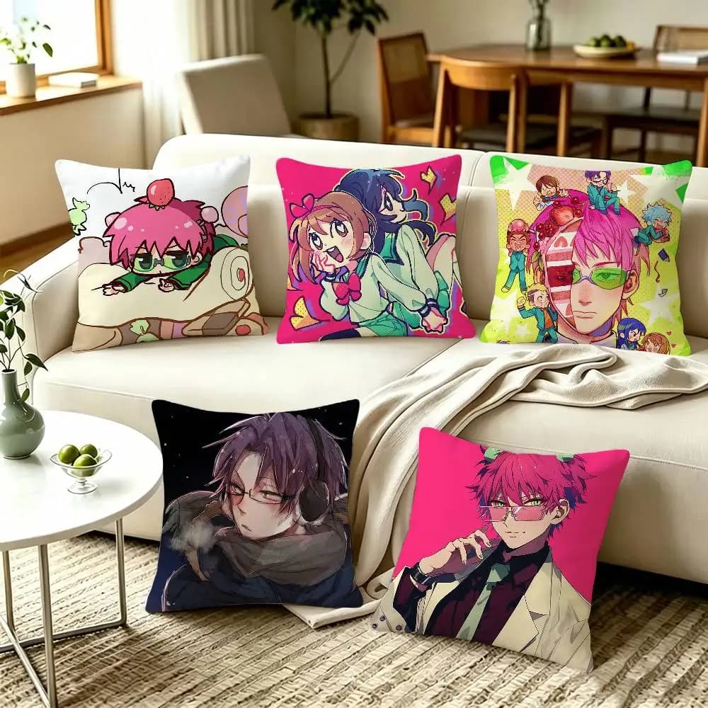 The Disastrous Life of Saiki K Saiki Kuauo Pillow Covers, Home Sofa Cushion Covers and Aecorative Custom