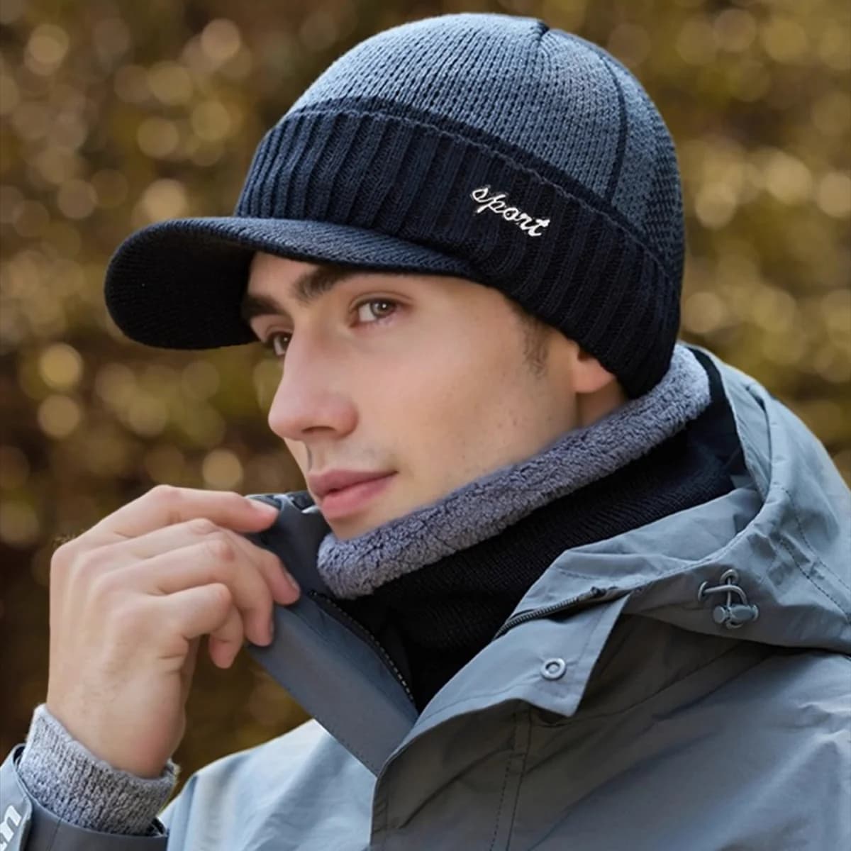 Vendita calda unisex inverno caldo set classico peluche foderato in pelliccia cappello invernale maschio all'aperto tenere al caldo cappello di moda
