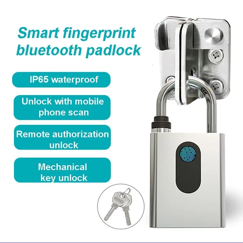 Lucchetto per impronte digitali Bluetooth da esterno App gestita dall'app intelligente Impronta digitale e sblocco chiave Blocco antifurto per cancelli e magazzini