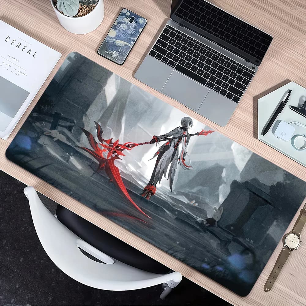 Game Arlecchino Genshin lmpact Mouse Pad Non-slip Thickened MousePad Large Writing Lockedge Gaming Cushion Office Student