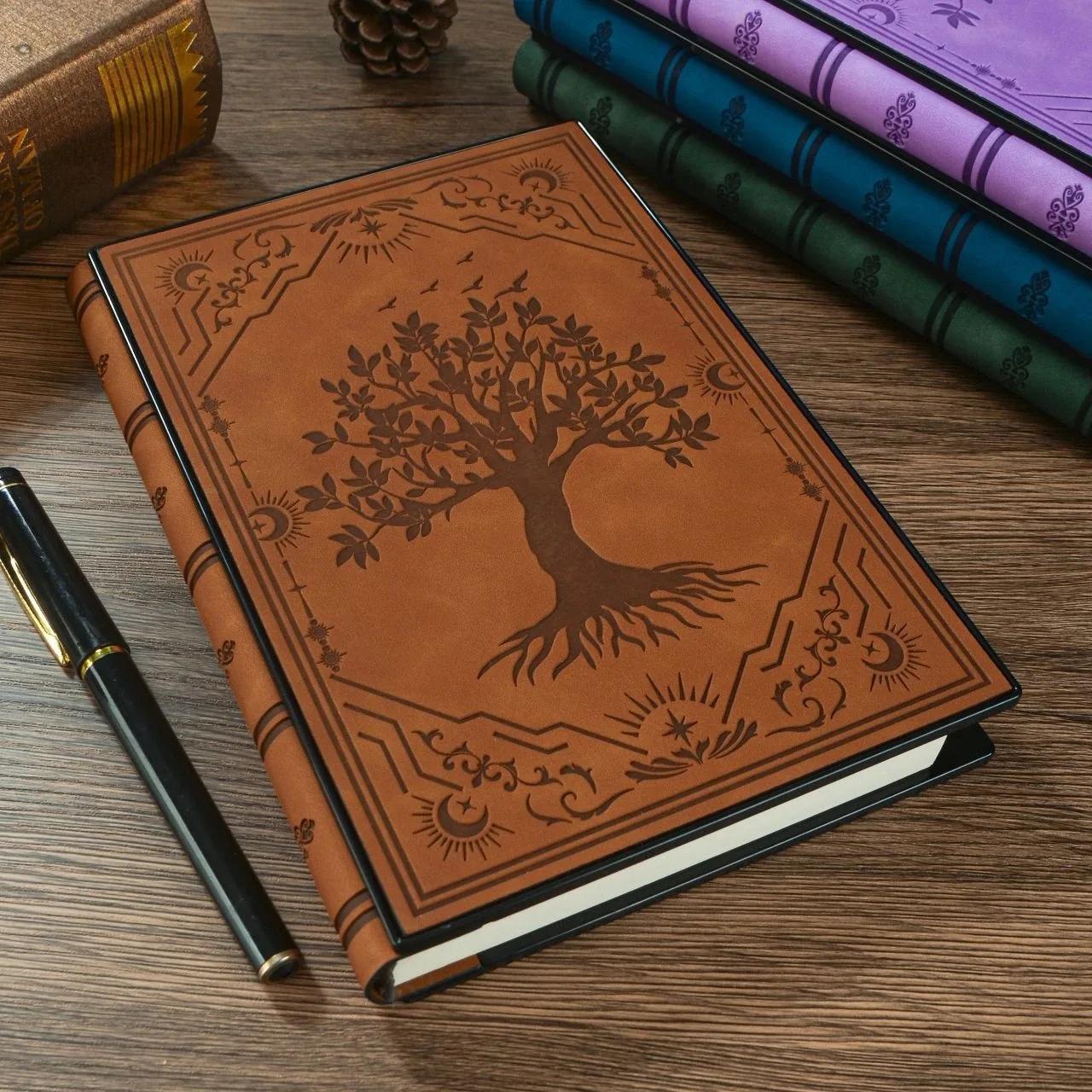 Blocco laterale Carte ispessite Codice Libro Diari Notebook Diario Abbronzante Note in rilievo Password Libro Blocco note con blocco Diario A5
