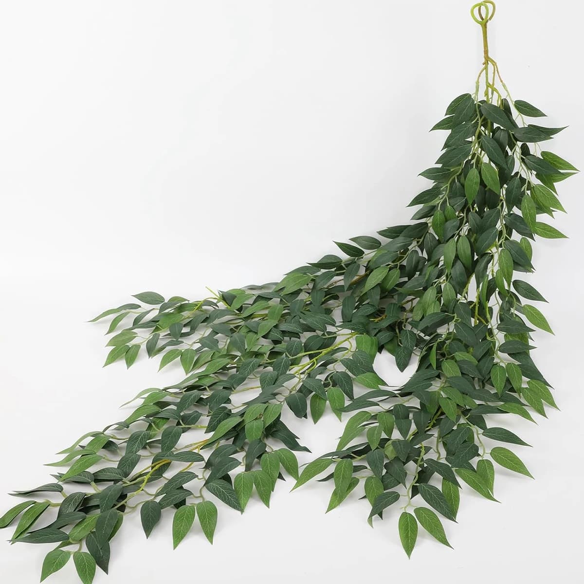 1/2 pieces of italian ruscine artificial plants, vines, realistic silk willow leaves decoration of edera, garland of hanging bay leaves,