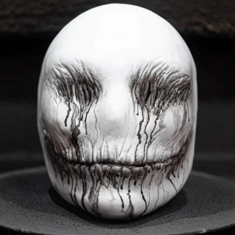 Maschera con sorriso snello bianco NewTerror Cosplay Horror Fantasma Demone Killer Casco in lattice Halloween Carnevale Festa Costume Puntelli2025