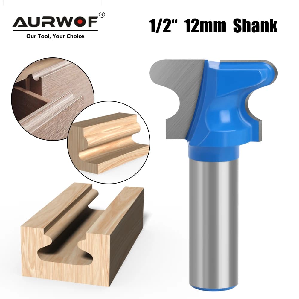 AURWOF 1pc 12mm 1/2" Shank Roman Ogee Router Bit Carbide Tipped Double Arc Drawer Handle Slotting Woodworking Tool MC05190