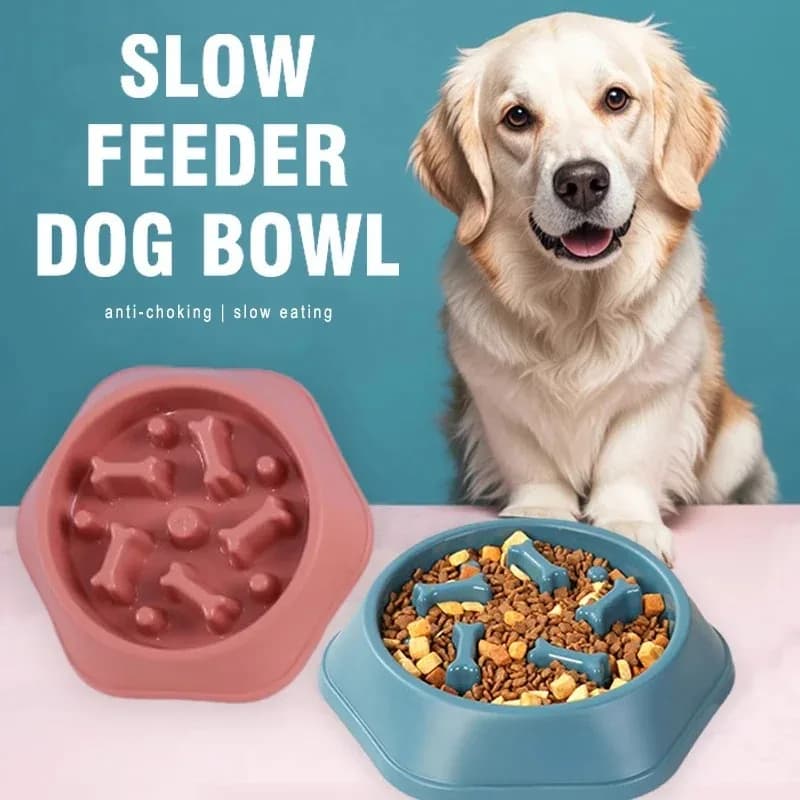 1Pc Slow Feeder Dog Bowl Anti-choking Puppy Food Bowl Anti-slip Pet Slow Eating Dog Dishes Puzzle Feeders for Dogs Small Medium