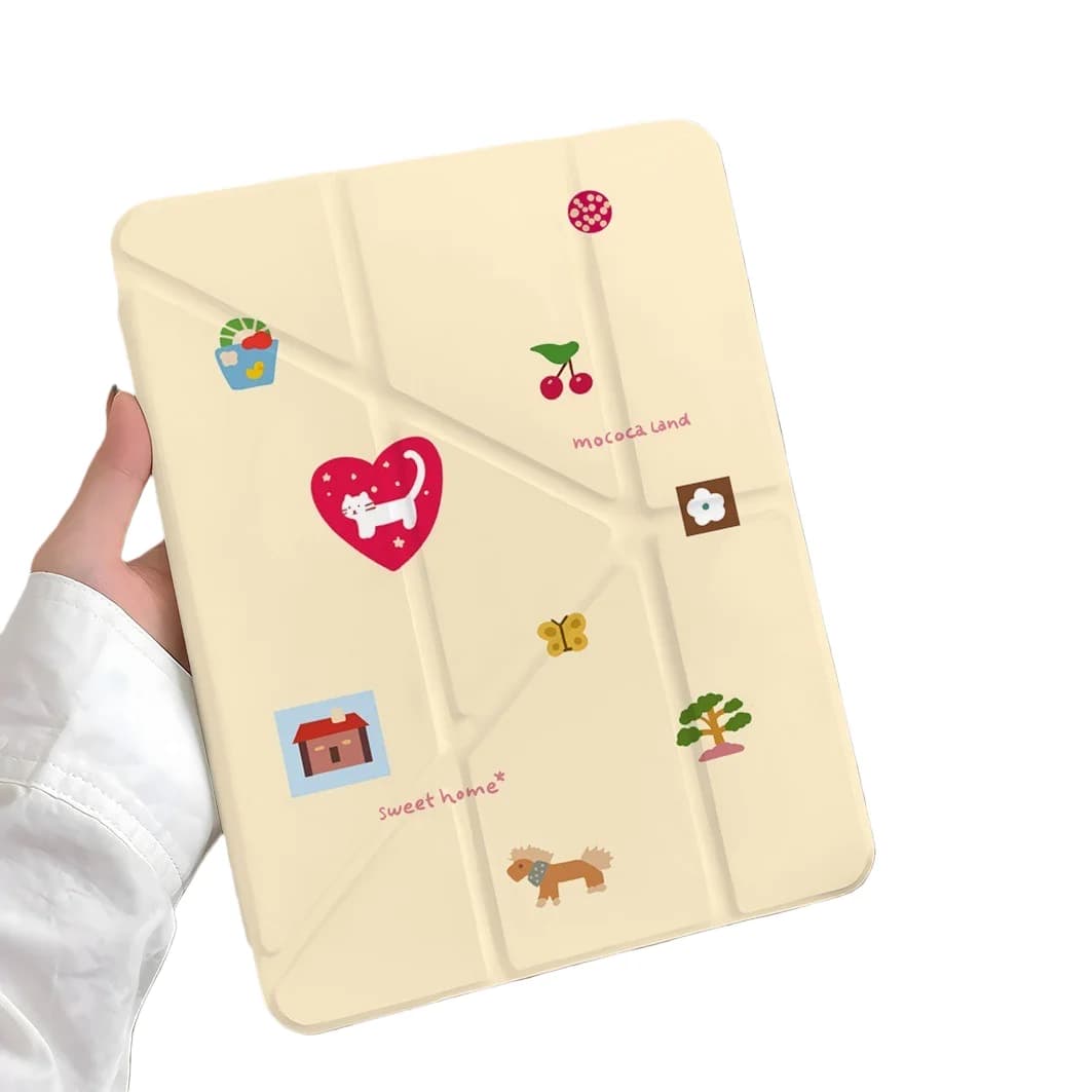 Cat Tree House PenSlot Tablet Custodia per Mini7 6 iPad Pro2024 2022 2021 2020 2019 2018 2017 11 10 9 8 7 6 5 Air7 6 5 4 3 2 1 Copertura