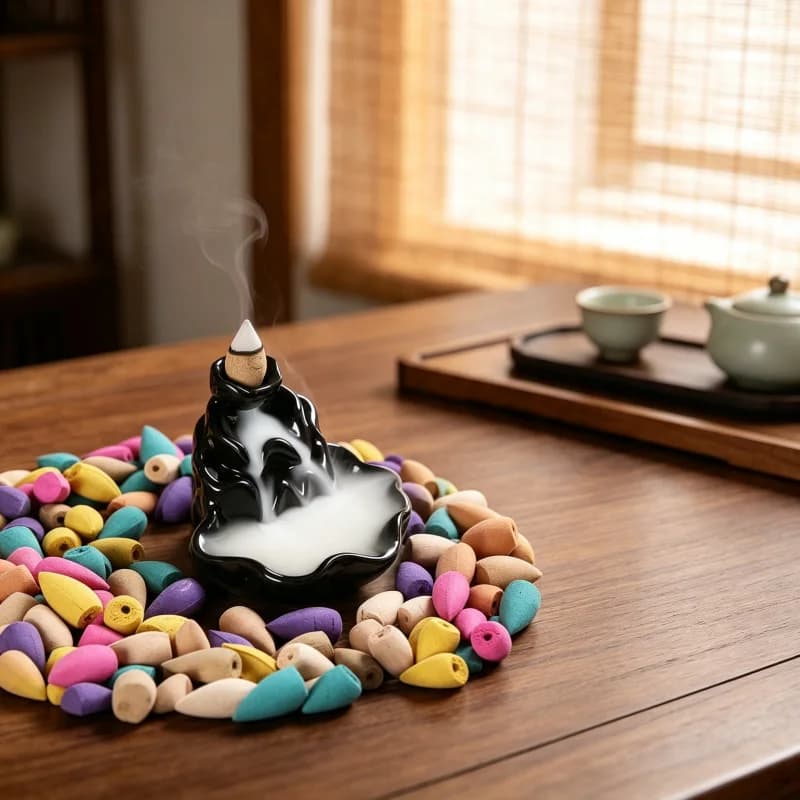 50pcs/bag Natural backflow incense cones Sandalwood Lavender Mixed scents for home waterfall incense smoke Reflux Tower Incense