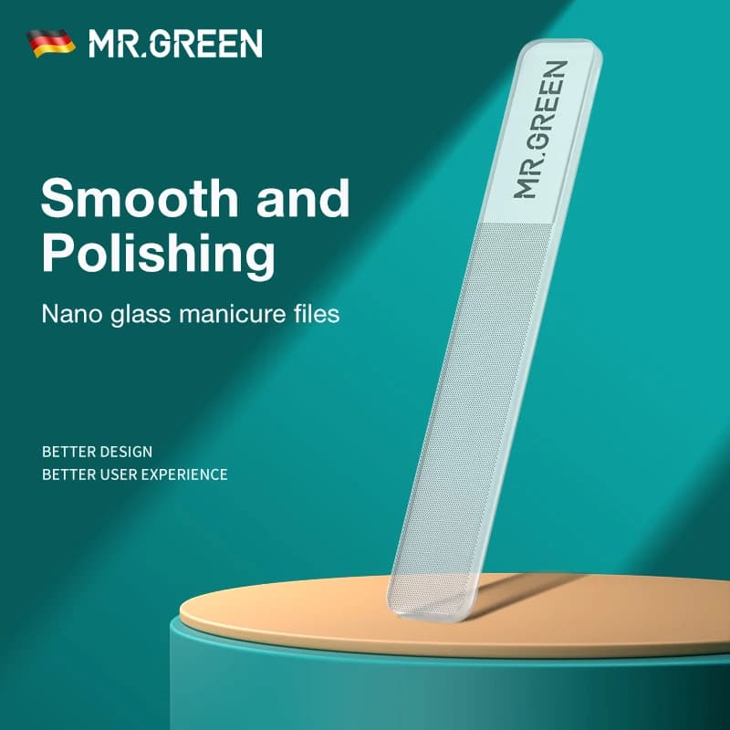 MR.GREEN Lime per unghie in nano vetro Lucidatura professionale Strumento per manicure Lavabile per realizzare le unghie che illumina facilmente come lo smalto