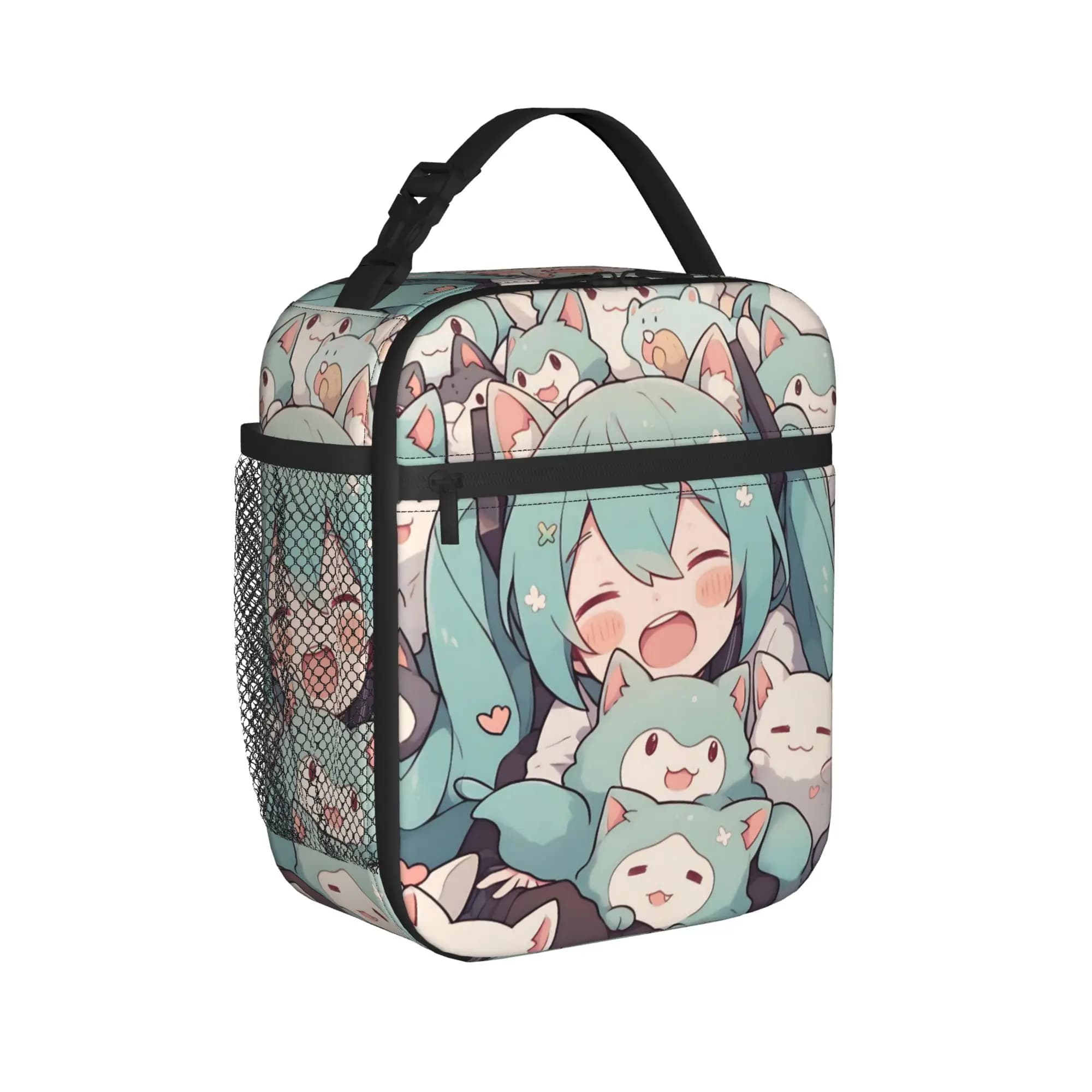 Borsa Termica Grande Hatsune Miku per Pranzo, Contenitore Isolato per Pasti, Borsa Frigo Portatile per Ufficio e Viaggi