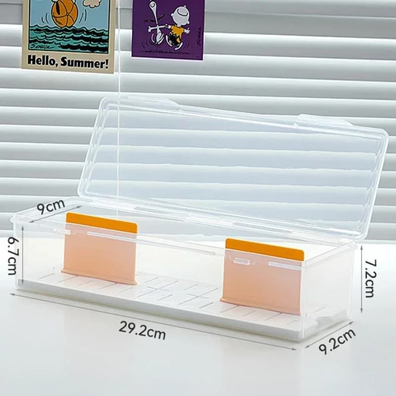 Transparent plastic organizer box with compartments, contains over 550 playing cards, with adjustable PTCG/ card divider MT