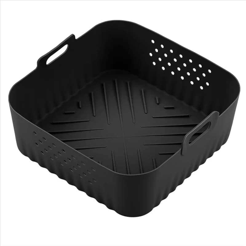 A21F-Reusable Silicone Air Fryer Frying Machine 20/23 cm Bakery Accessories for Plates, Gourmia 5-8QT Airfryer Black