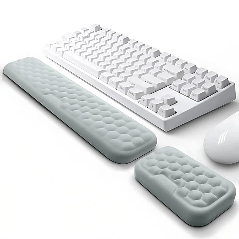 Tappetino per mouse e tastiera da polso con supporto per il polso Set di tappetini per mouse in memory foam Tappetino per mouse ergonomico per laptop PC da gioco da ufficio