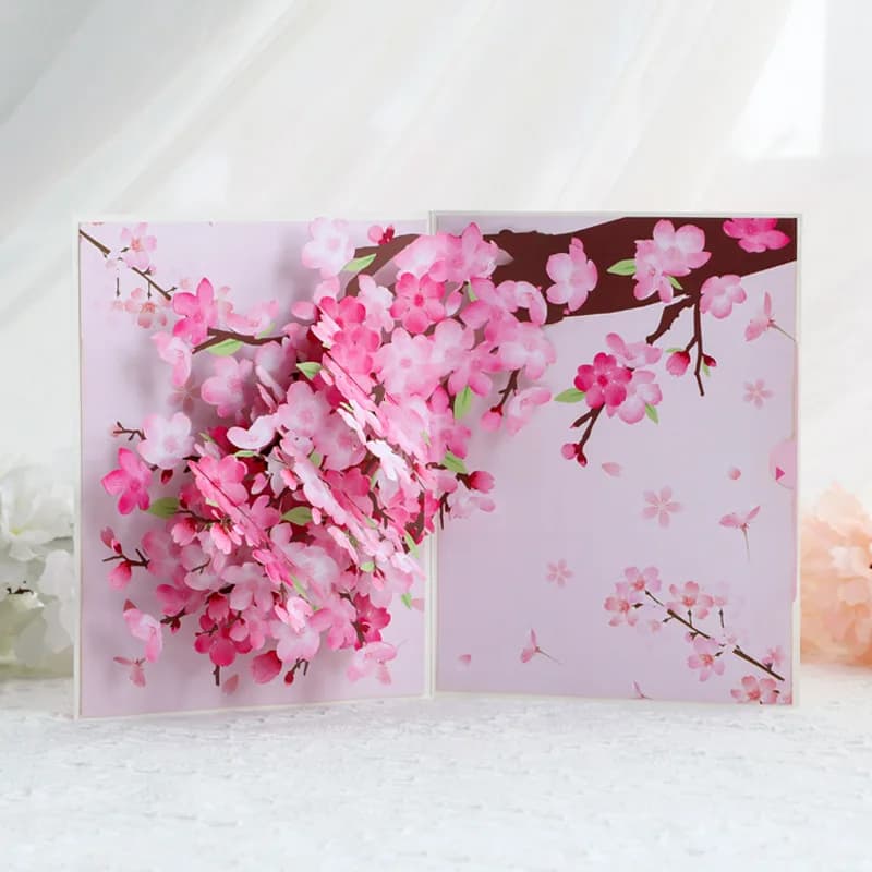 Cymbidium Orchids Pop-up Greeting Card with Envelope Flowers Postcard Floral Birthday Cards Valentines Gifts Creative Home Decor