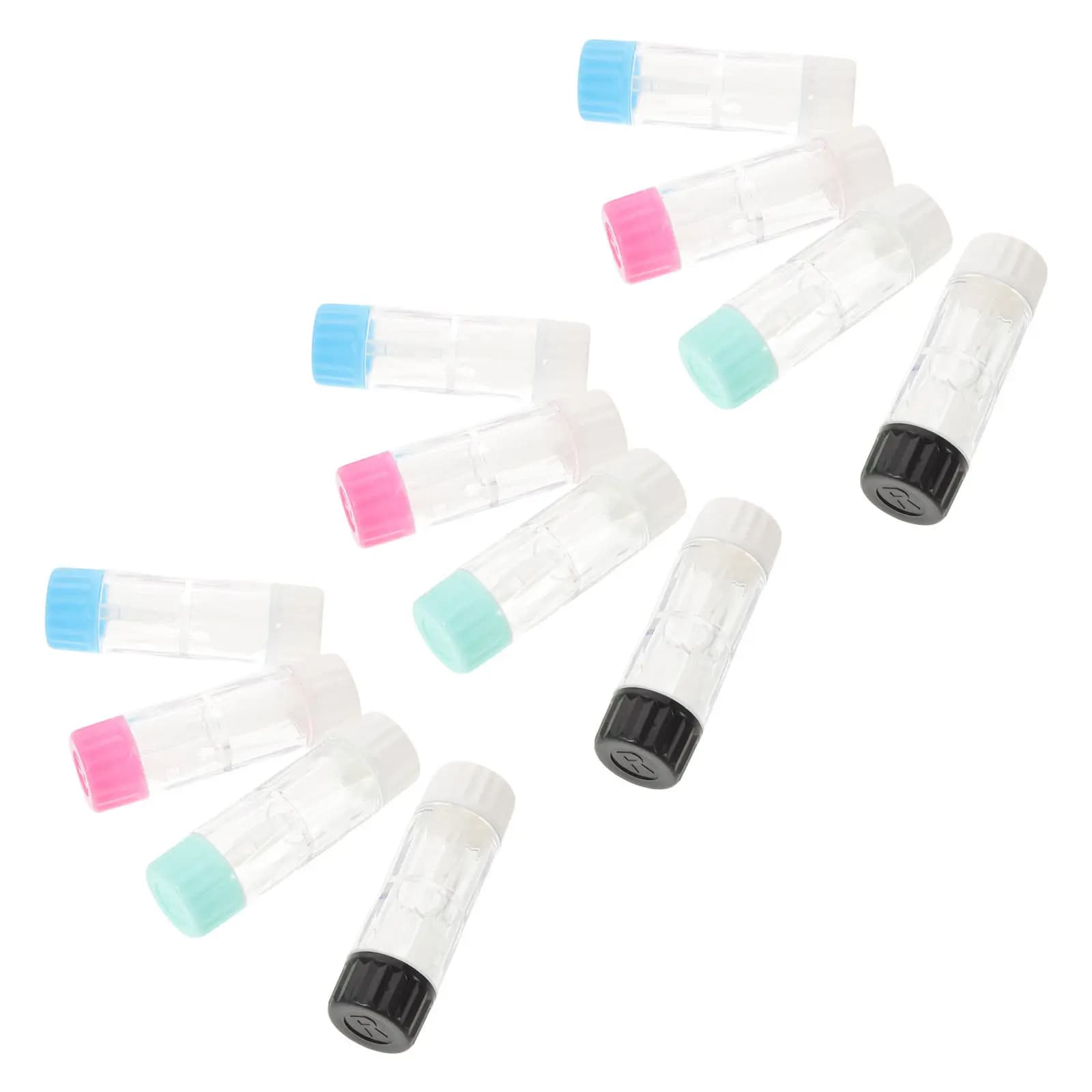 12Pcs Contact Lens Cases Double Compartment Outdoor Portable Storage Box Travel Lens Carrying Holder Eye Lenses Accessories