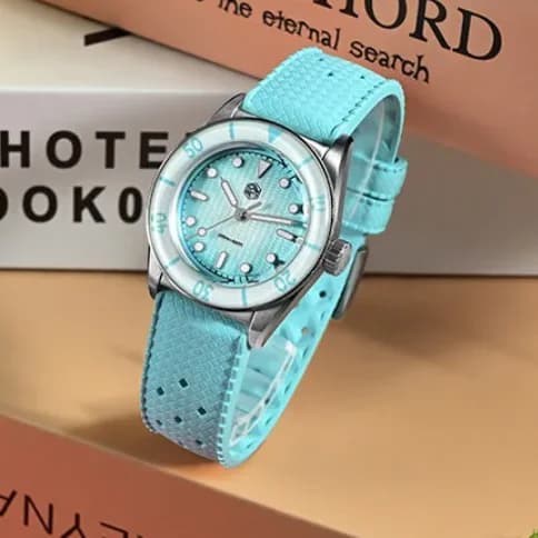 San Martin Women Quartz Watch 32.5mm Ladies Wristwatch 20Bar Waterproof BGW-X1 Luminous Guilloche MOP Dial Sapphire Ronda703