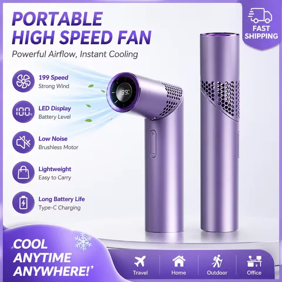 Mini Ventilatori Portatili, Ventilatore da Collo a Forma di Rossetto, Facile da Trasportare, Ricaricabile USB, con Display Digitale e Funzione di Impacco Freddo