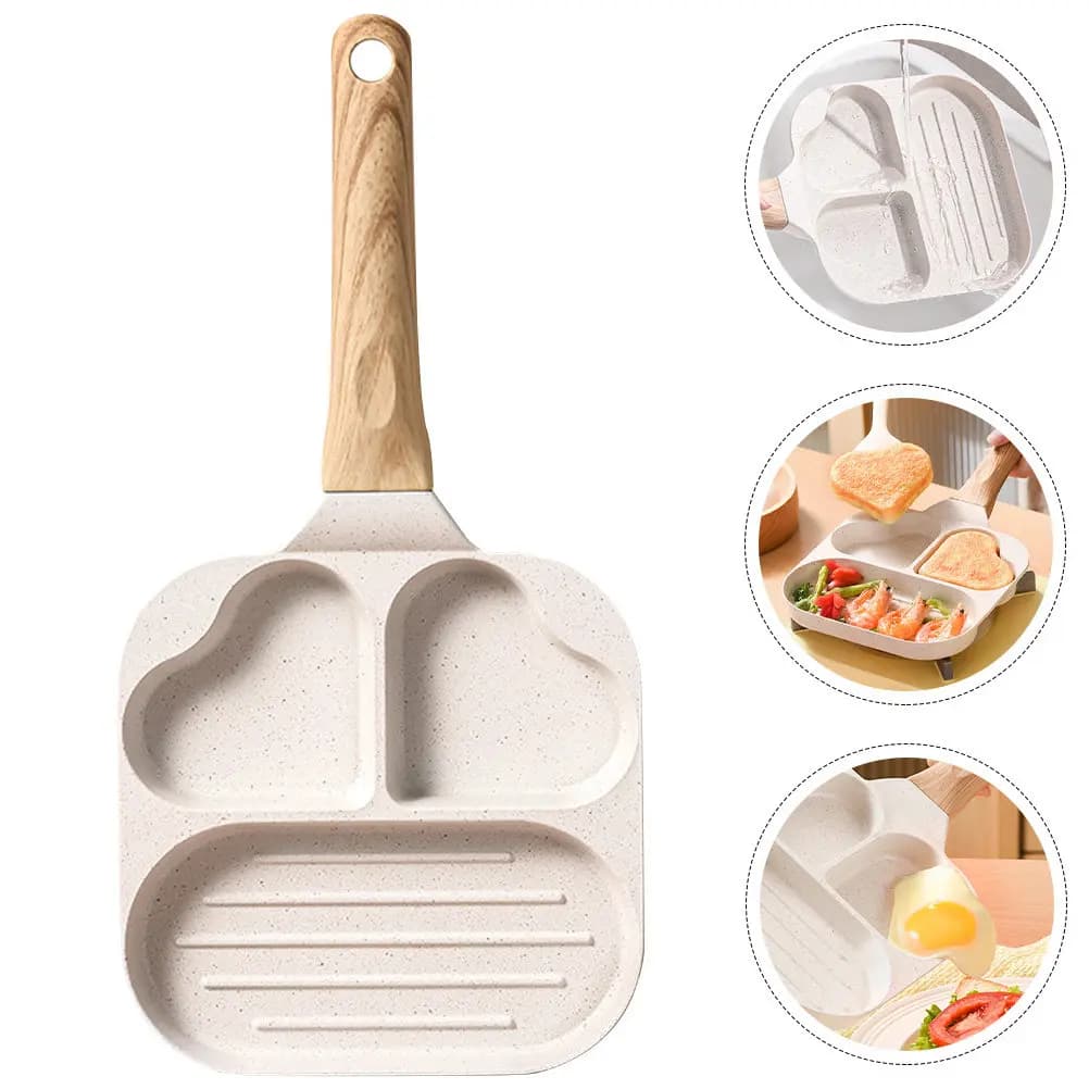 Padella a Forma di Cuore per Bacon, Adorabile Padella Antiaderente per Uova e Pancake con Manico Comodo, Accessorio da Cucina