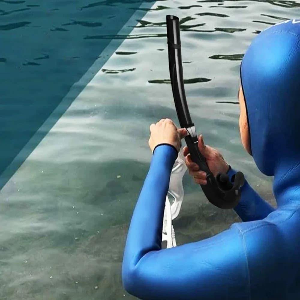 Soft Silicone Diving Snorkel Anti-Drop Arc-Bite Swimming Snorkel Comfortable Portable Snorkeling Snorkel Diving Equipment
