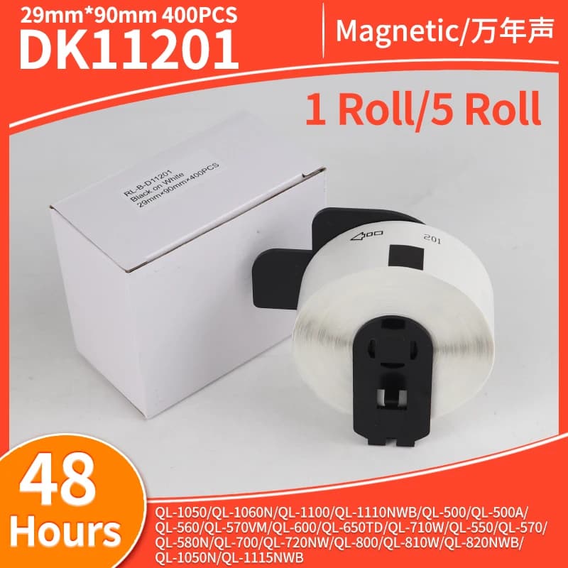 1-10 Roll DK-11201 DK11201 Compatible for Brother Labels With Holders 29*90mm Thermal Paper Fit for QL-500 QL-700 QL-800 QL-1100