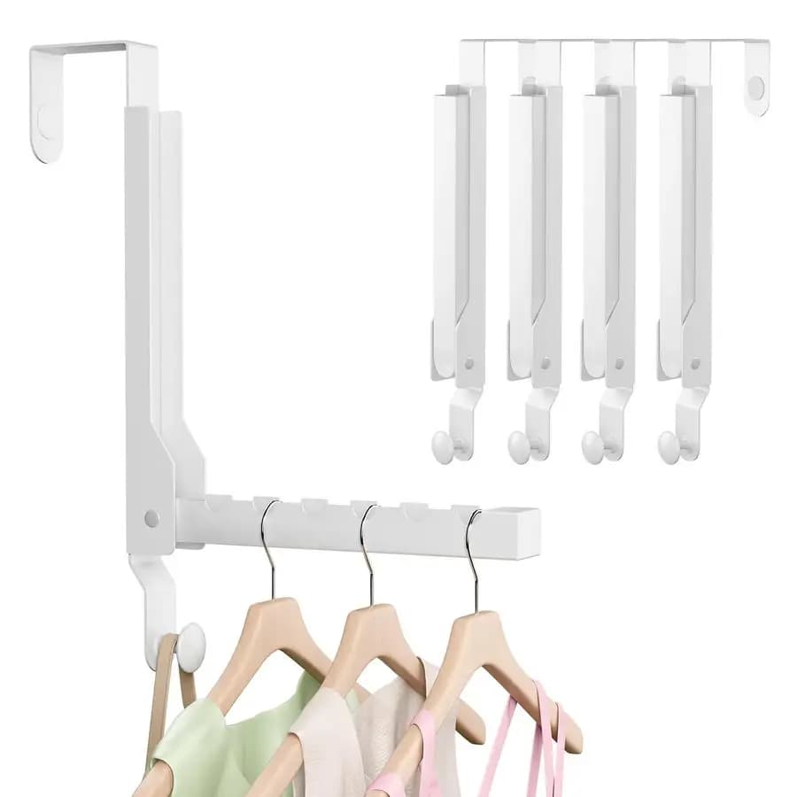 Clothes rack Folding door, Anti-rust hooks for Hanging Over the door, for Laundry, Drying and Bathroom