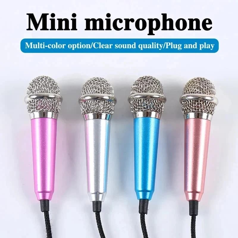 Microfono Stereo Portatile Mini 1/2/4 Pezzi per Studio, KTV, Karaoke - Microfono Audio Palmare per Smartphone, Laptop, PC Desktop