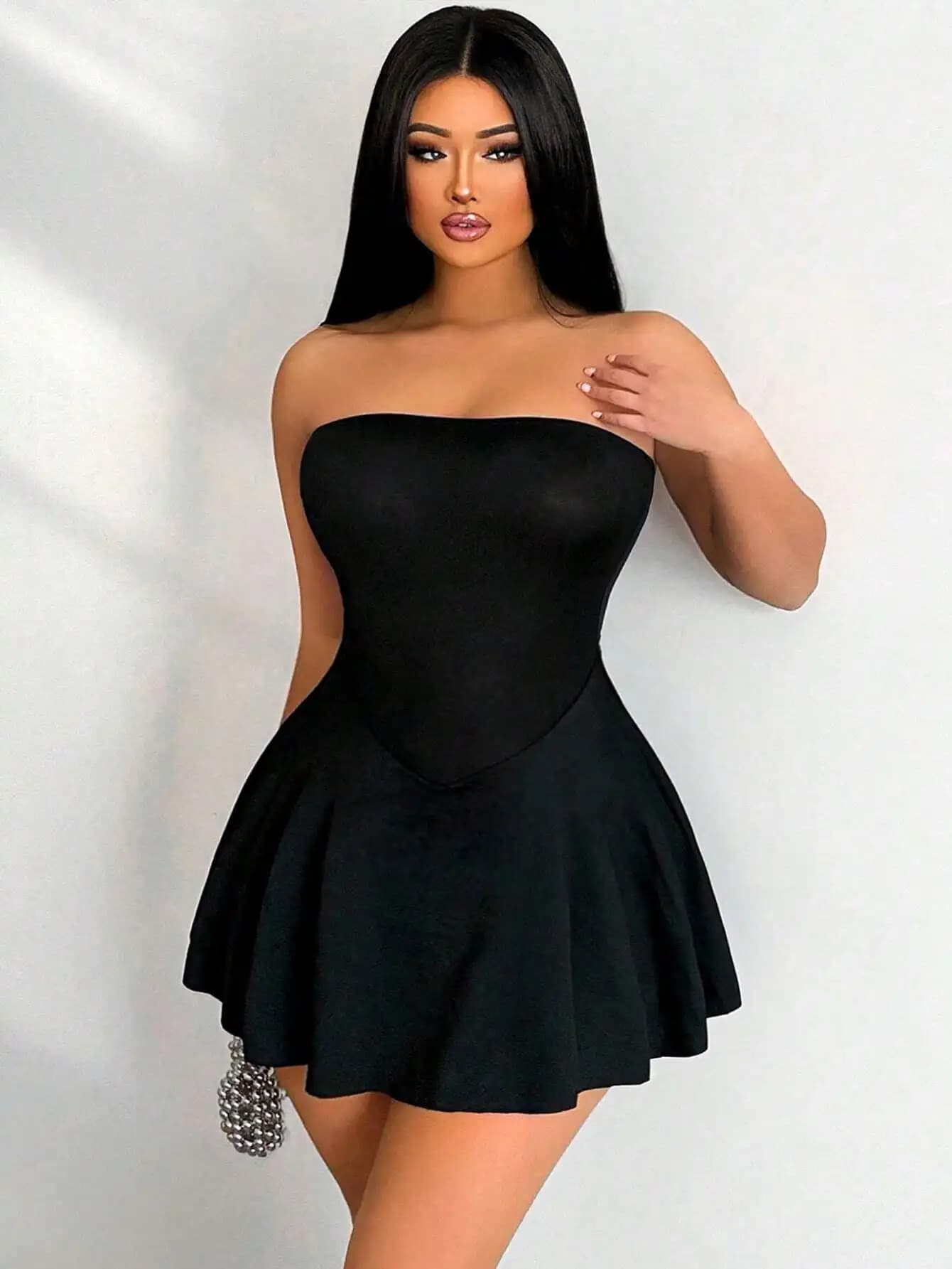 Women's Mini Dress With Rhinestone