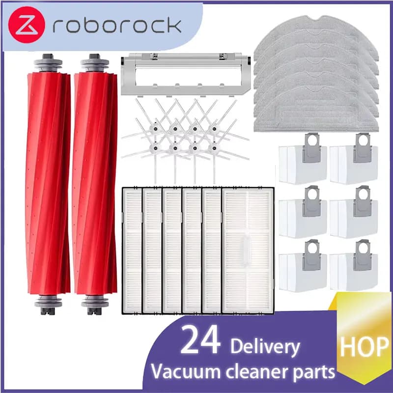 Spazzola Principale, Spazzola Laterale, Filtro HEPA, Sacchetto Raccoglipolvere, Spazzola Rotante per Robot Aspirapolvere Roborock S7 MaxV Ultra S7 Pro Ultra - Accessori