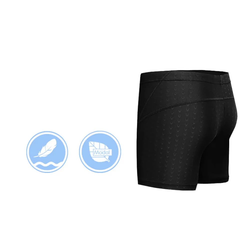Men Swimming Suits Set Swimming Hat and Trunks Black Xl Size High Elastic Waterproof Breathable Lightweight Swimwear Beach