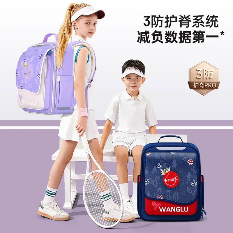 Zaino da tennis per ragazzi delle elementari, zaino scolastico ergonomico con supporto per la schiena per bambini, zaino sportivo ergonomico per ragazze, ritorno a scuola
