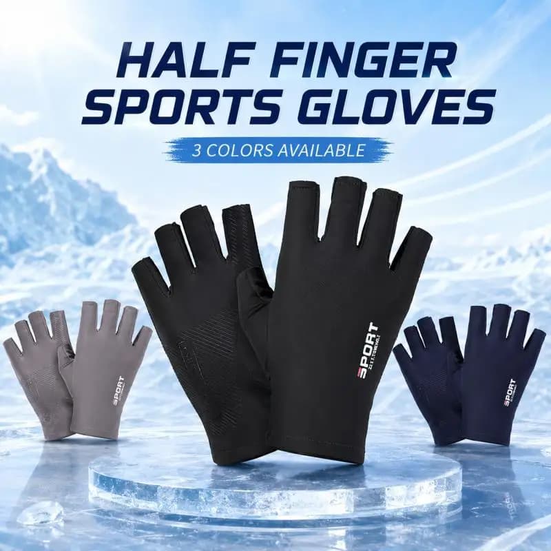 Sun Protection Cycling Gloves Half Finger Breathable Anti-Slip Sports Gloves for Riding Driving Fishing Gym