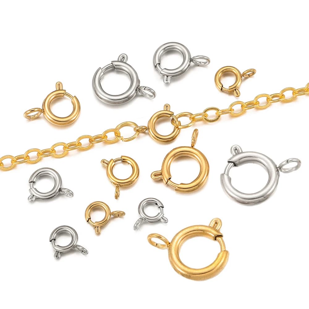 Connettori in Acciaio Inossidabile Cordial Design/Accessori per Gioielli/Fai da Te/Chiusura a Moschettone/Componenti per Collane e Bracciali Fai da Te # 196455
