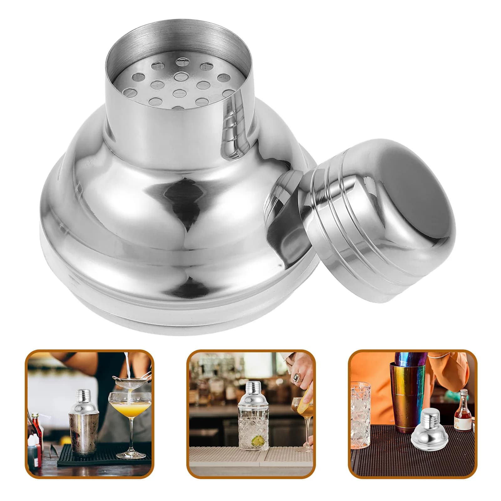 Coperchio per Shaker da Cocktail 2.9 Pollici in Acciaio Inox, Design Premium Sigillante per Agitare e Miscelare, Antigoccia, Accessori da Bar