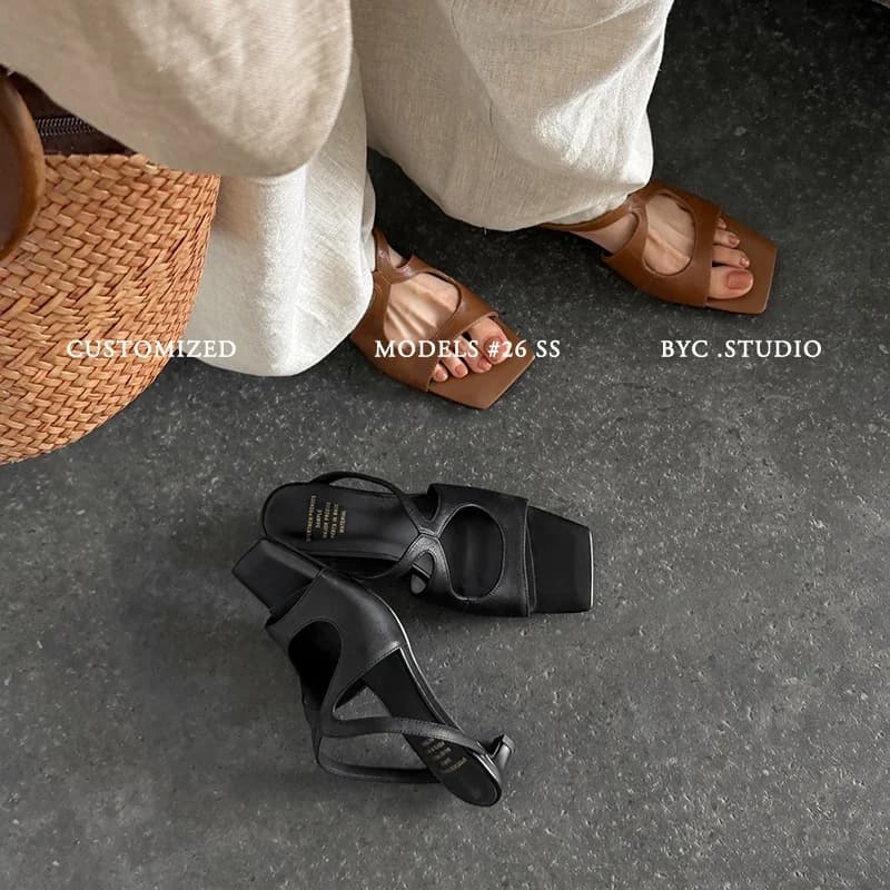 2026 new summer women sandals natural leather plus size 22-25.5cm cowhide+sheepskin cross-tied mules women slippers fashion