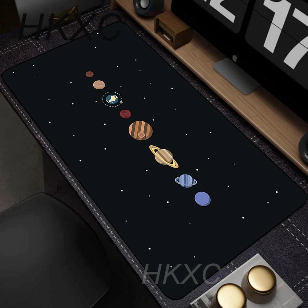 Tappetino per Mouse da Gaming XXL con Tema Universo, Sistema Solare e Pianeti, per Computer e Laptop, Tappetino per Tastiera, Deskmat per PC Gamer